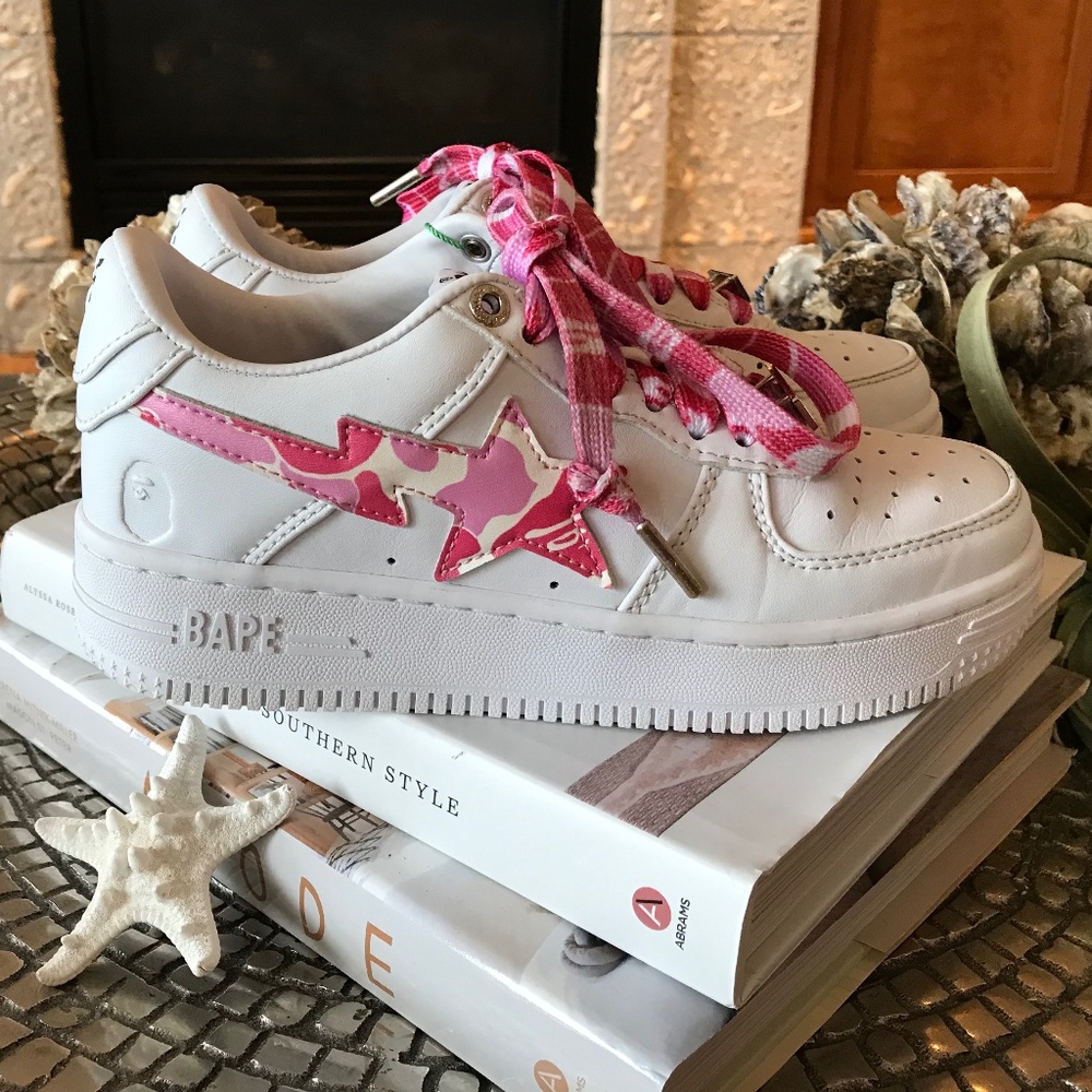 BATHING APE BAPE STA LOW WHITE ABC CAMO PINK